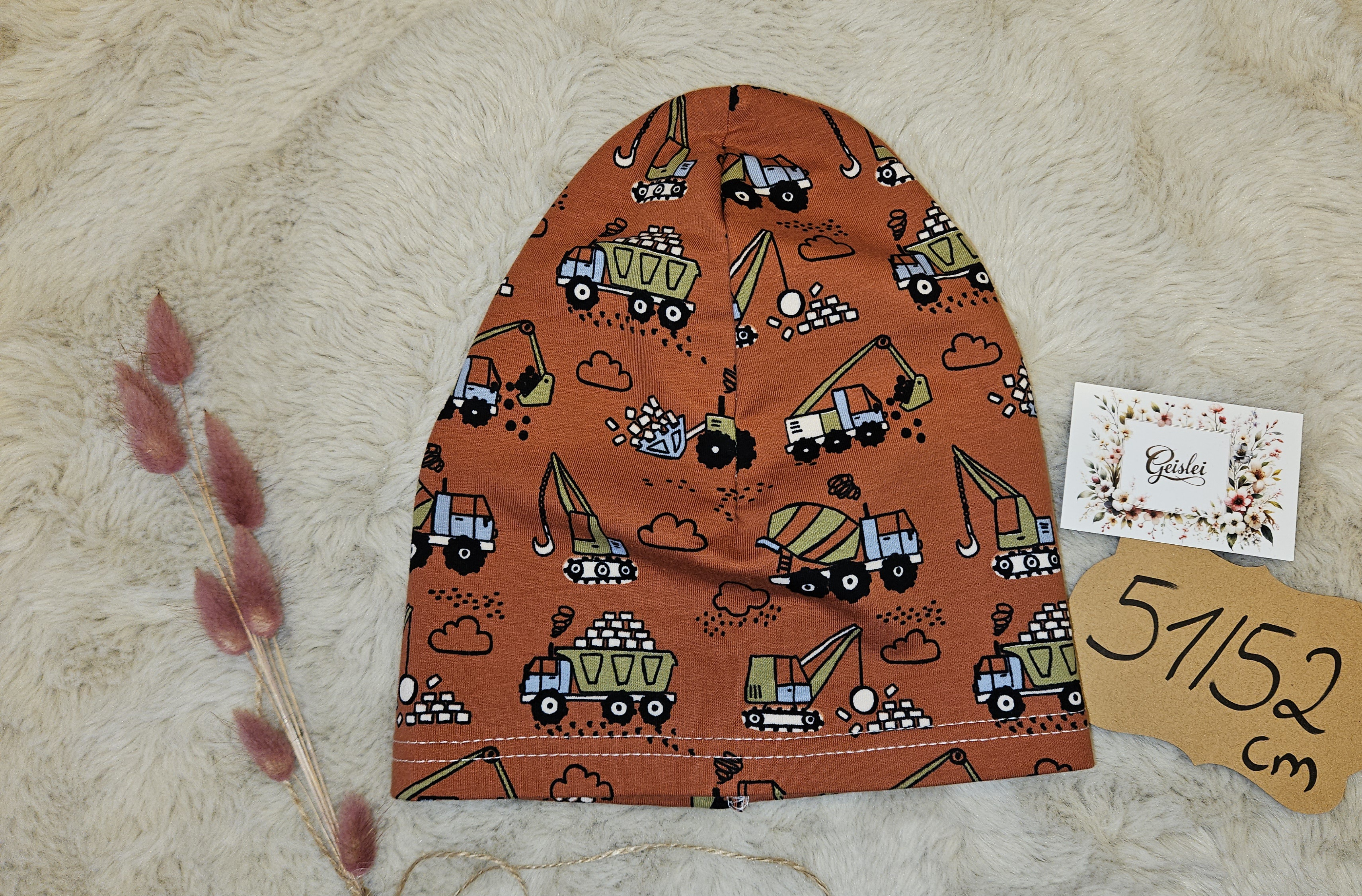 Beanie einlagig Baustelle - Größe 51/52 cm