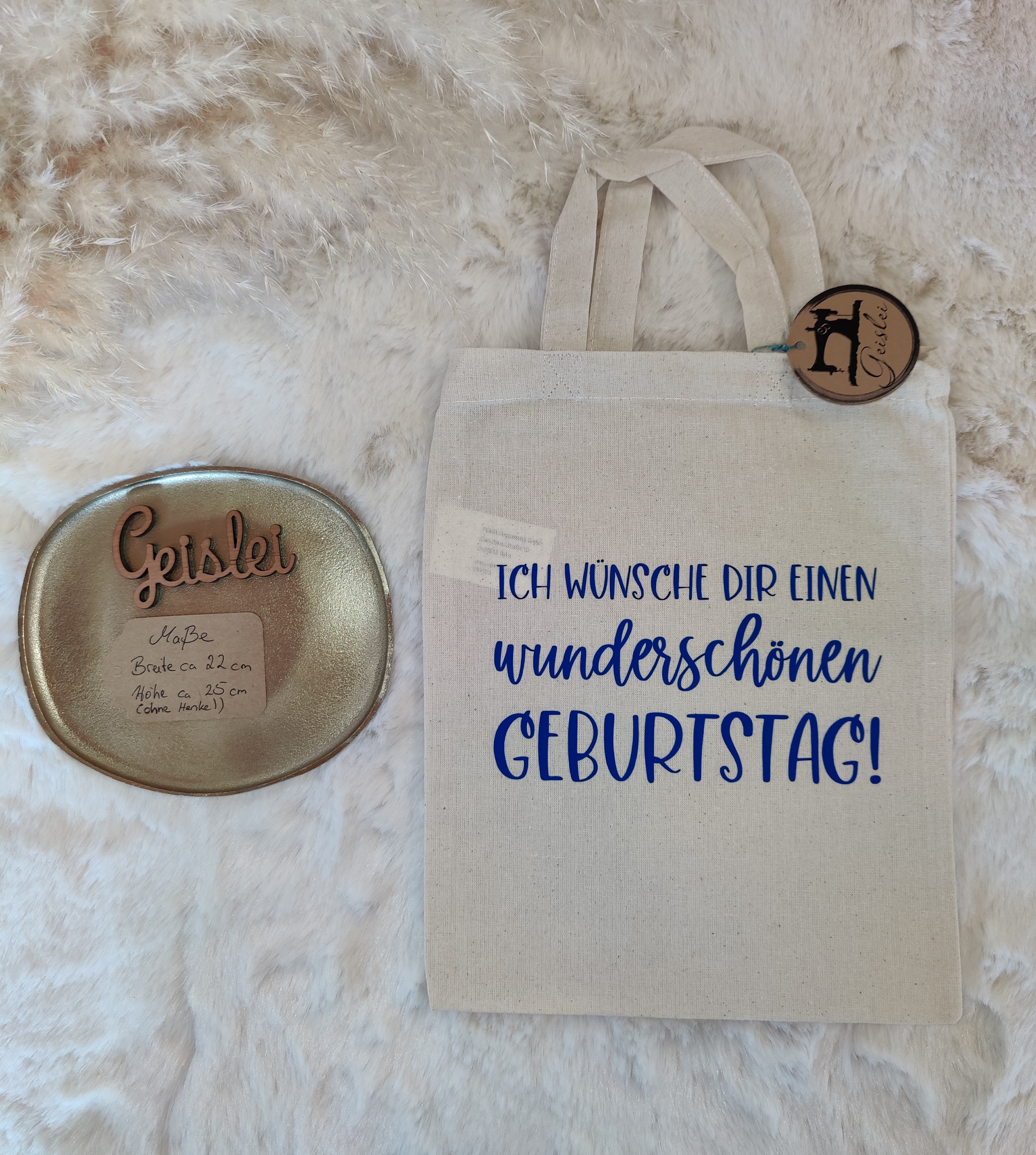 Mini Geschenkbeutel wunderschönen Geburtstag blau