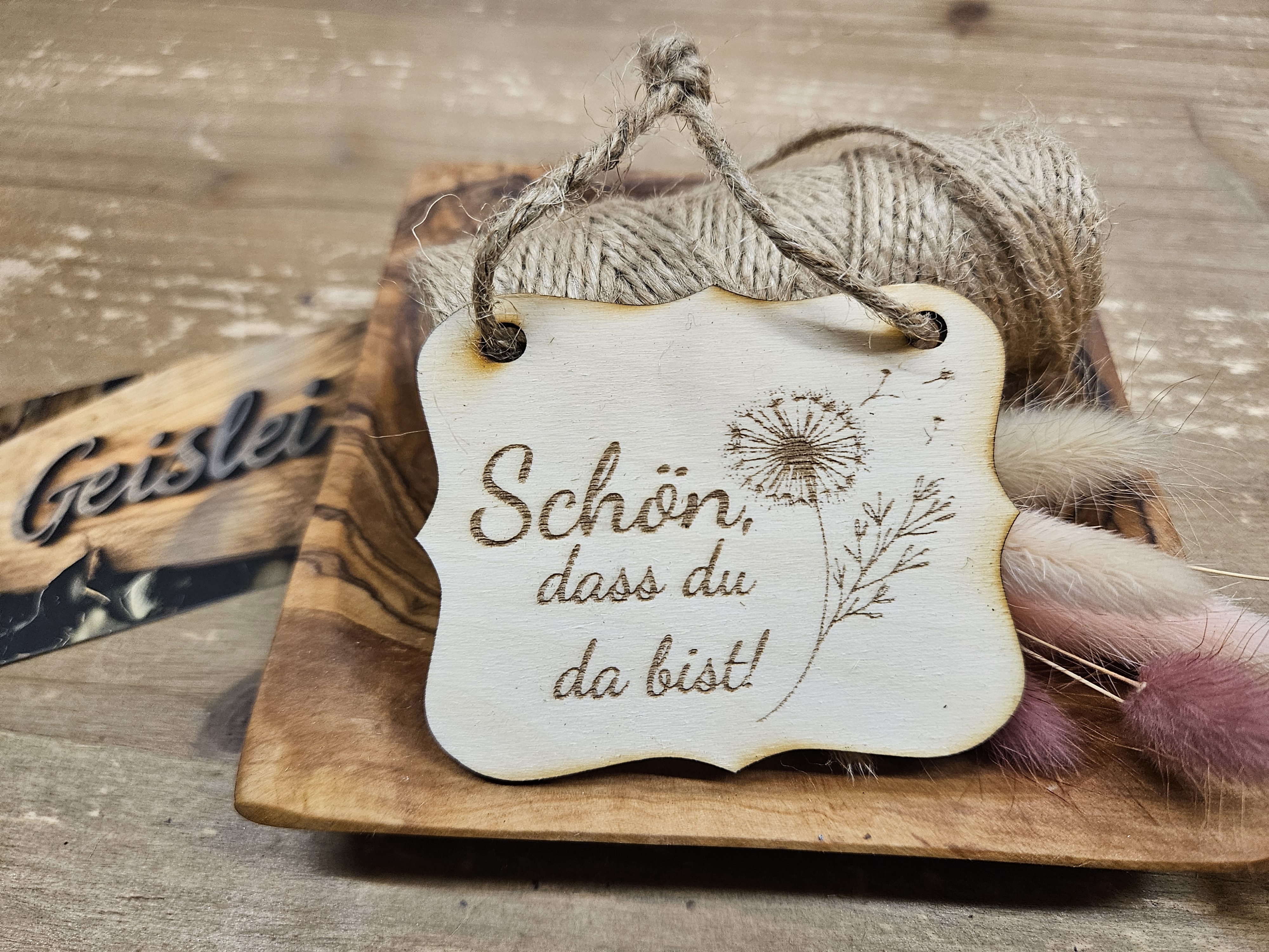 Spruchschildchen - Schön, dass du da bist (Pusteblume)