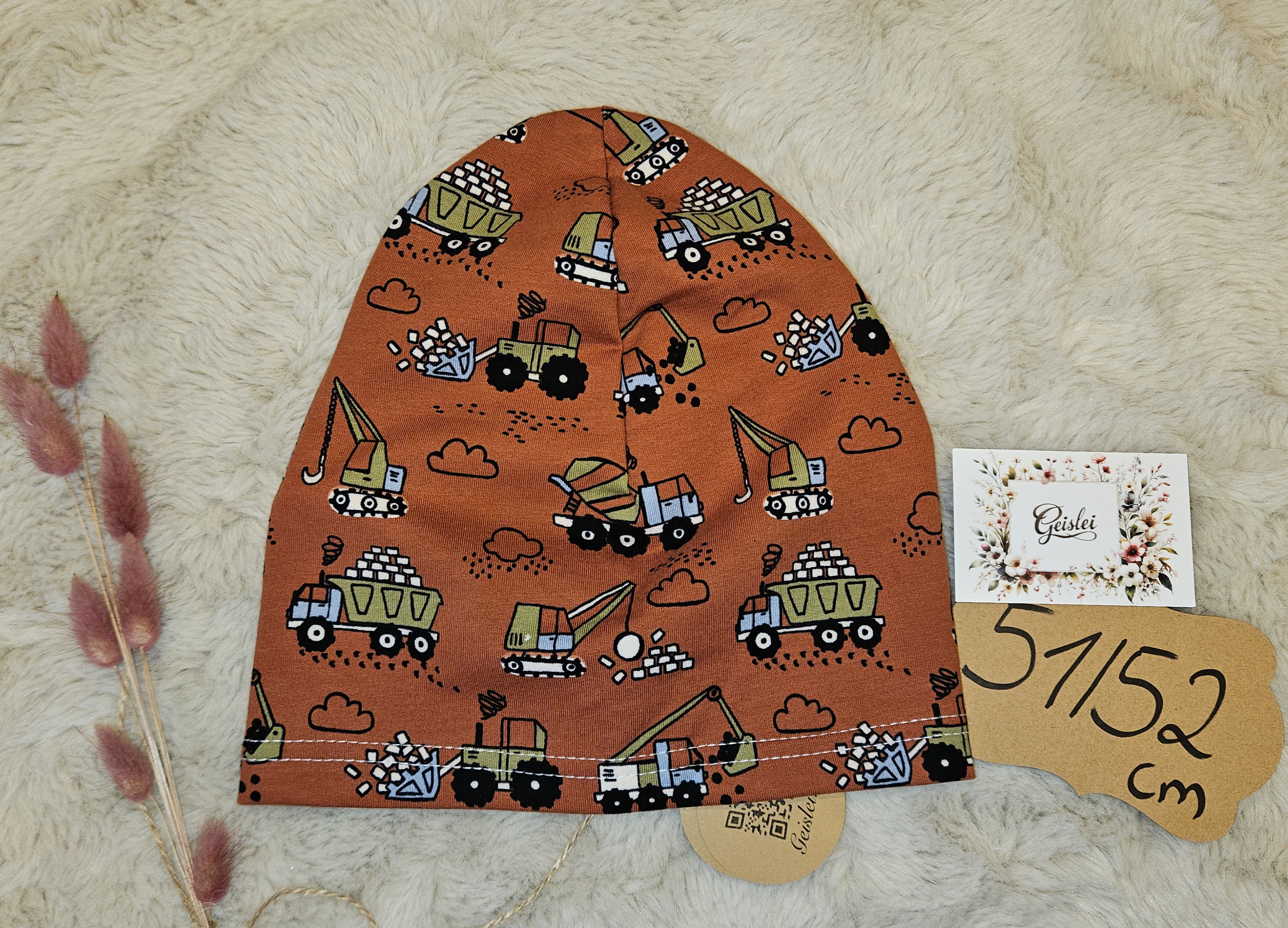 Beanie einlagig Baustelle - Größe 51/52 cm