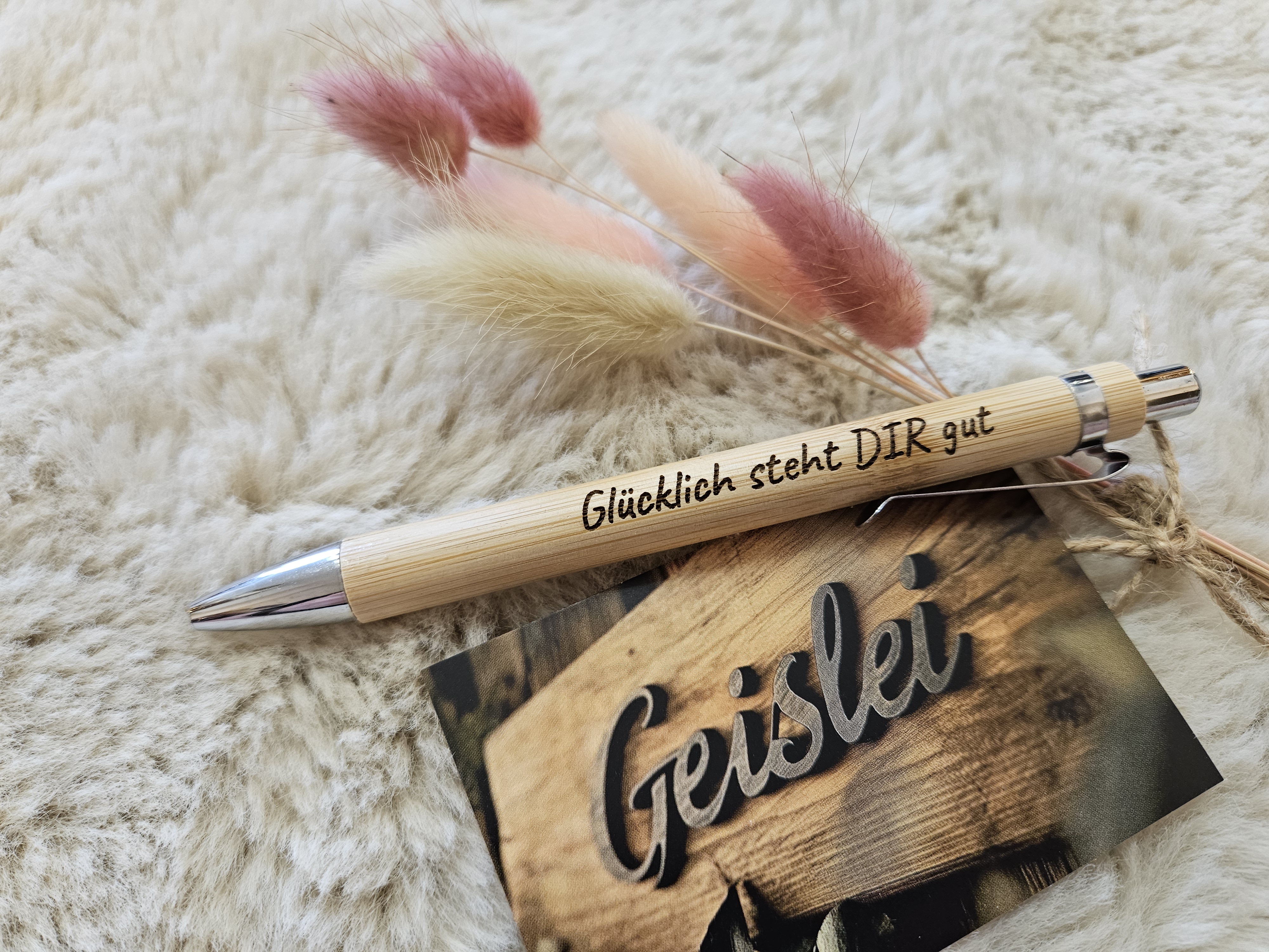 Kugelschreiber `Glücklich steht dir gut´