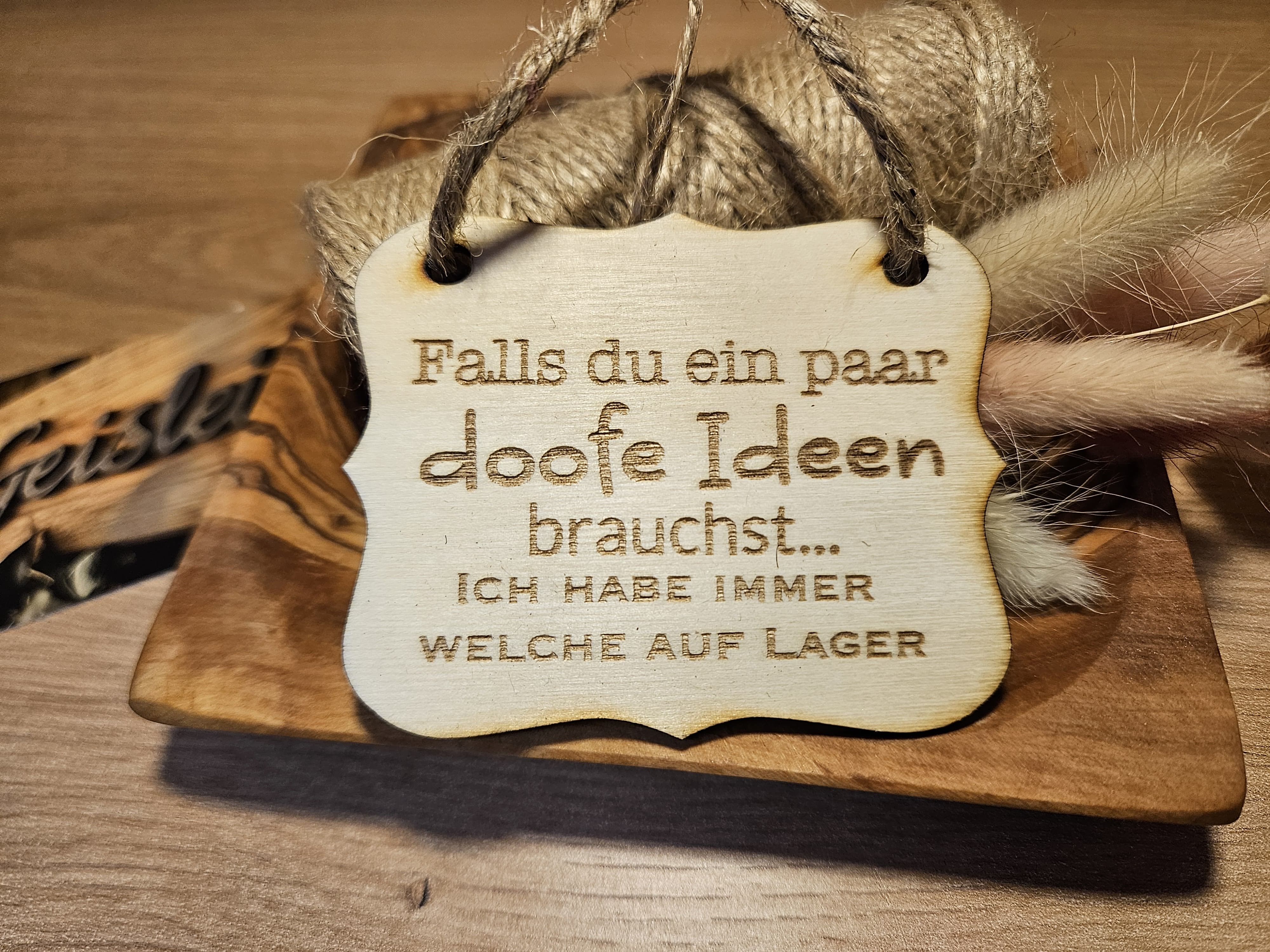 Spruchschildchen - Doofe Ideen