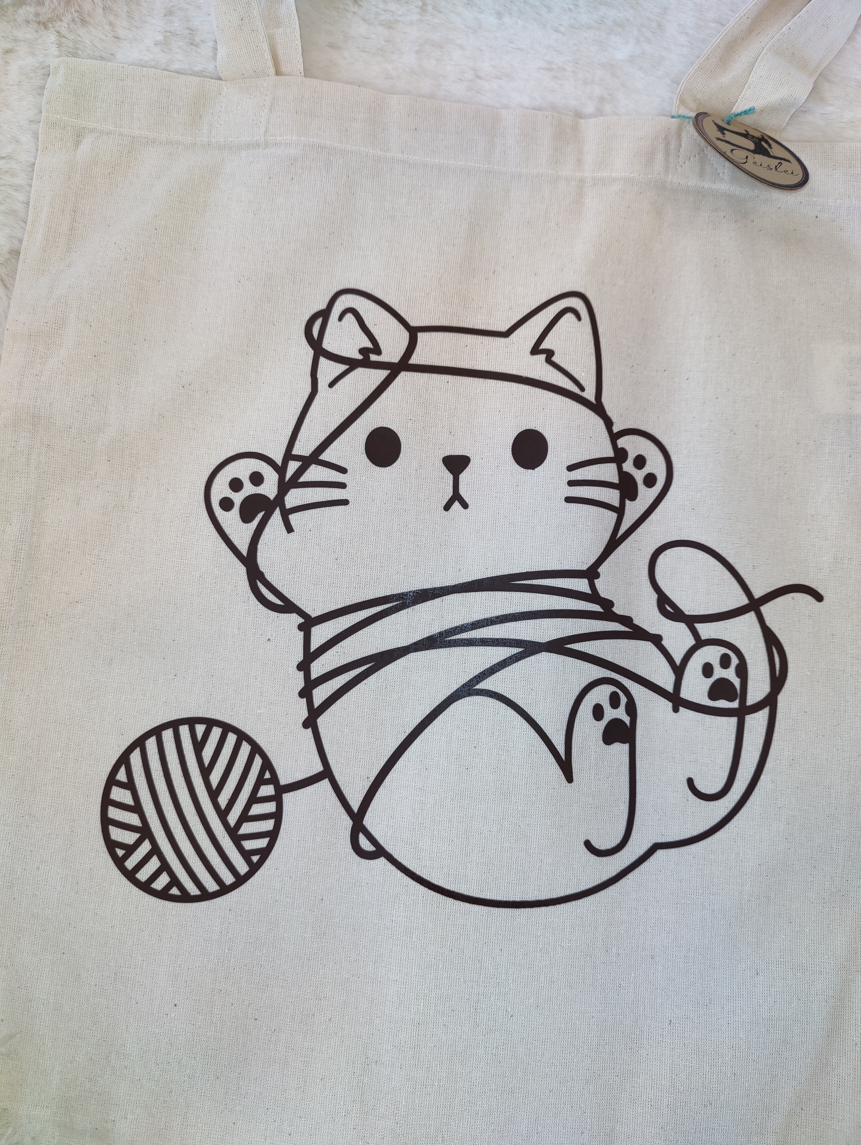 Beutel groß Katze mit Wollknäul