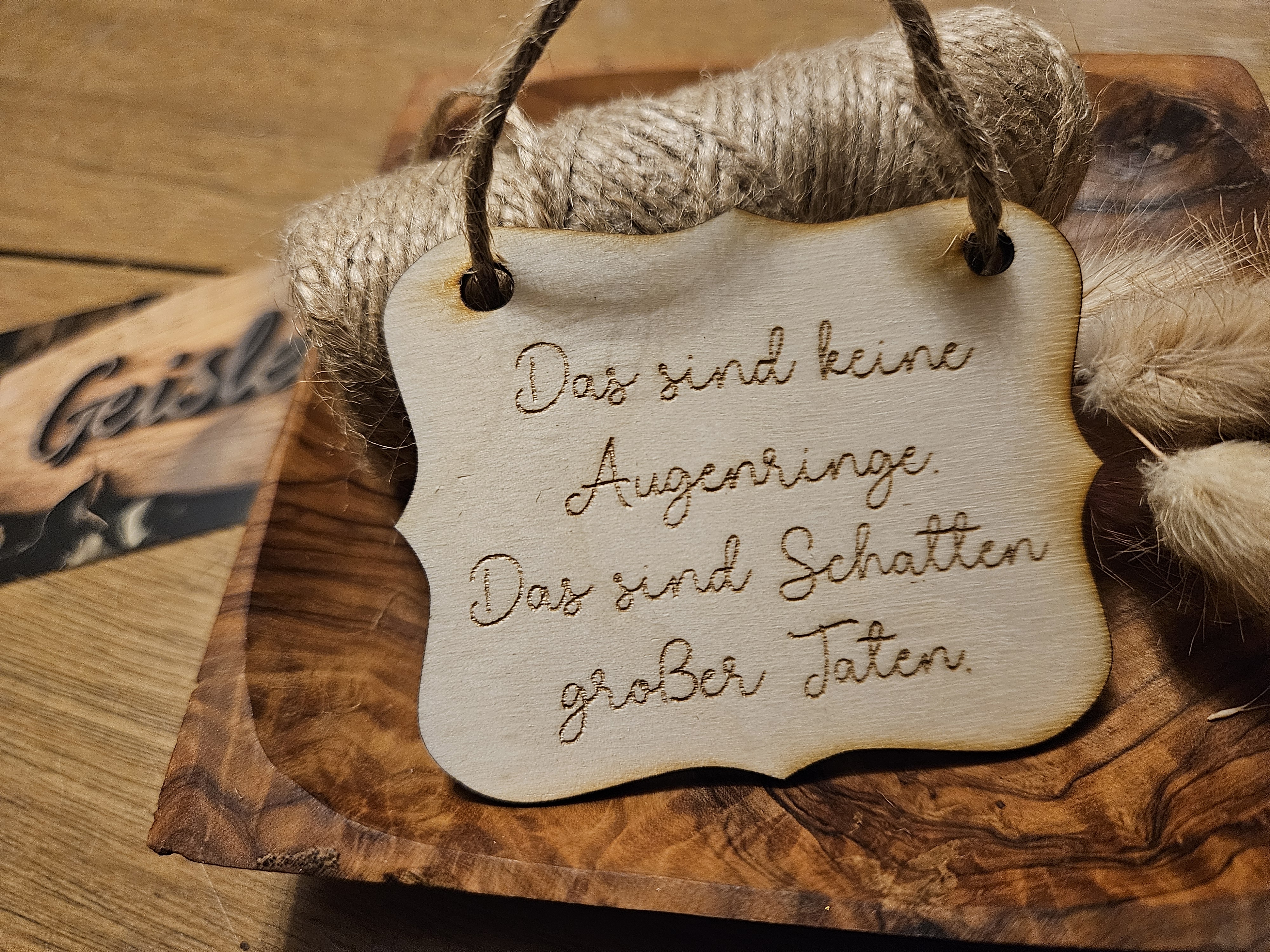 Spruchschildchen - Augenringe