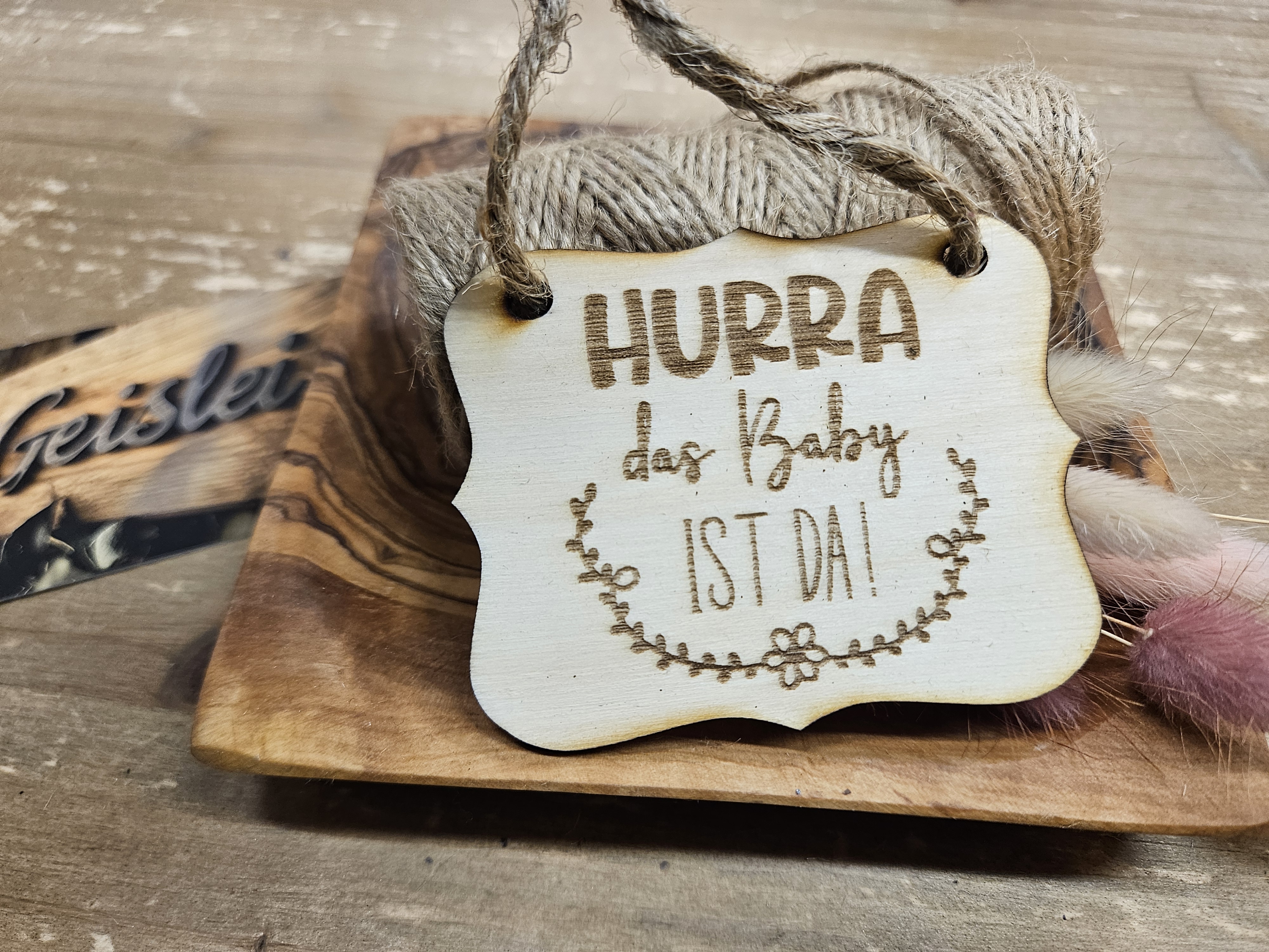 Spruchschildchen - Hurra das Baby ist da