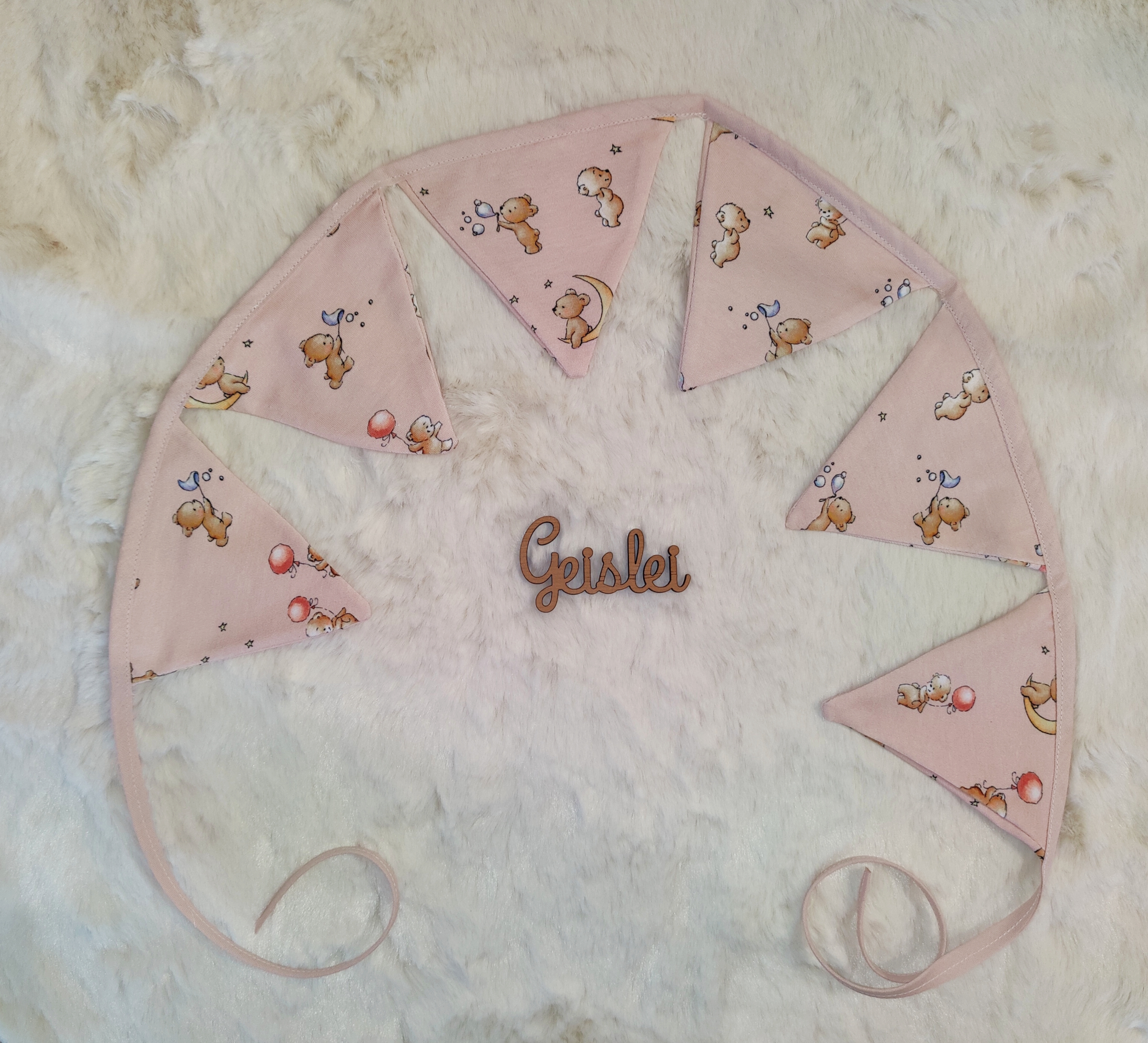 Wimpelkette Bärchen auf rosa