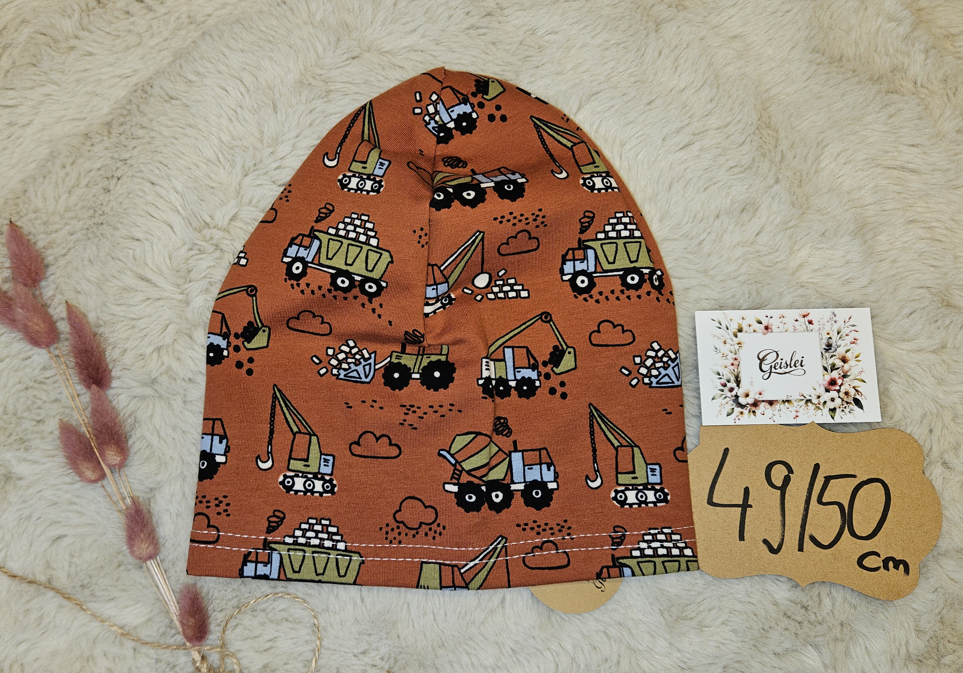 Beanie einlagig Baustelle - Größe 49/50 cm