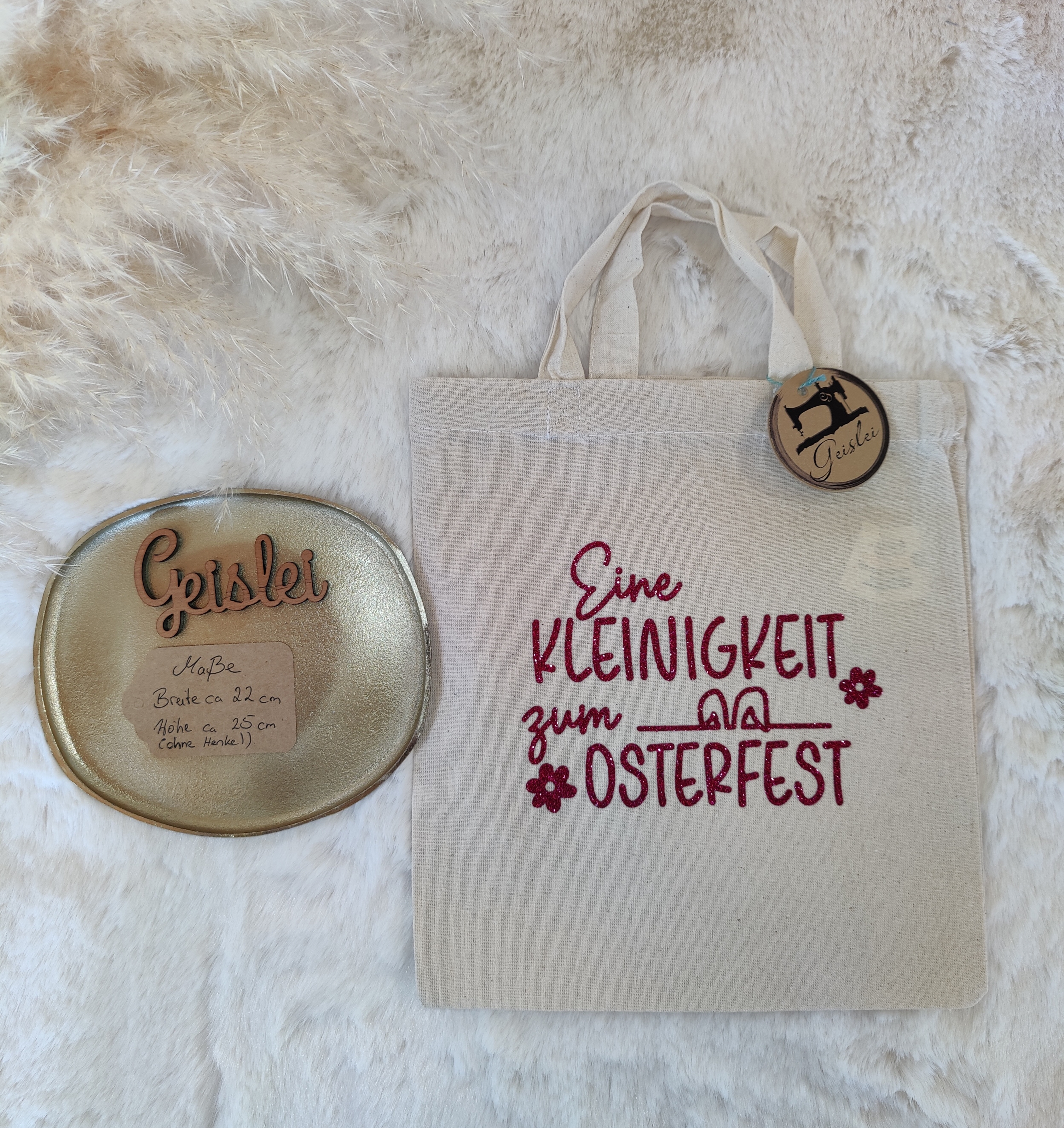 Mini Geschenkbeutel Eine Kleinigkeit Pink Glitzer