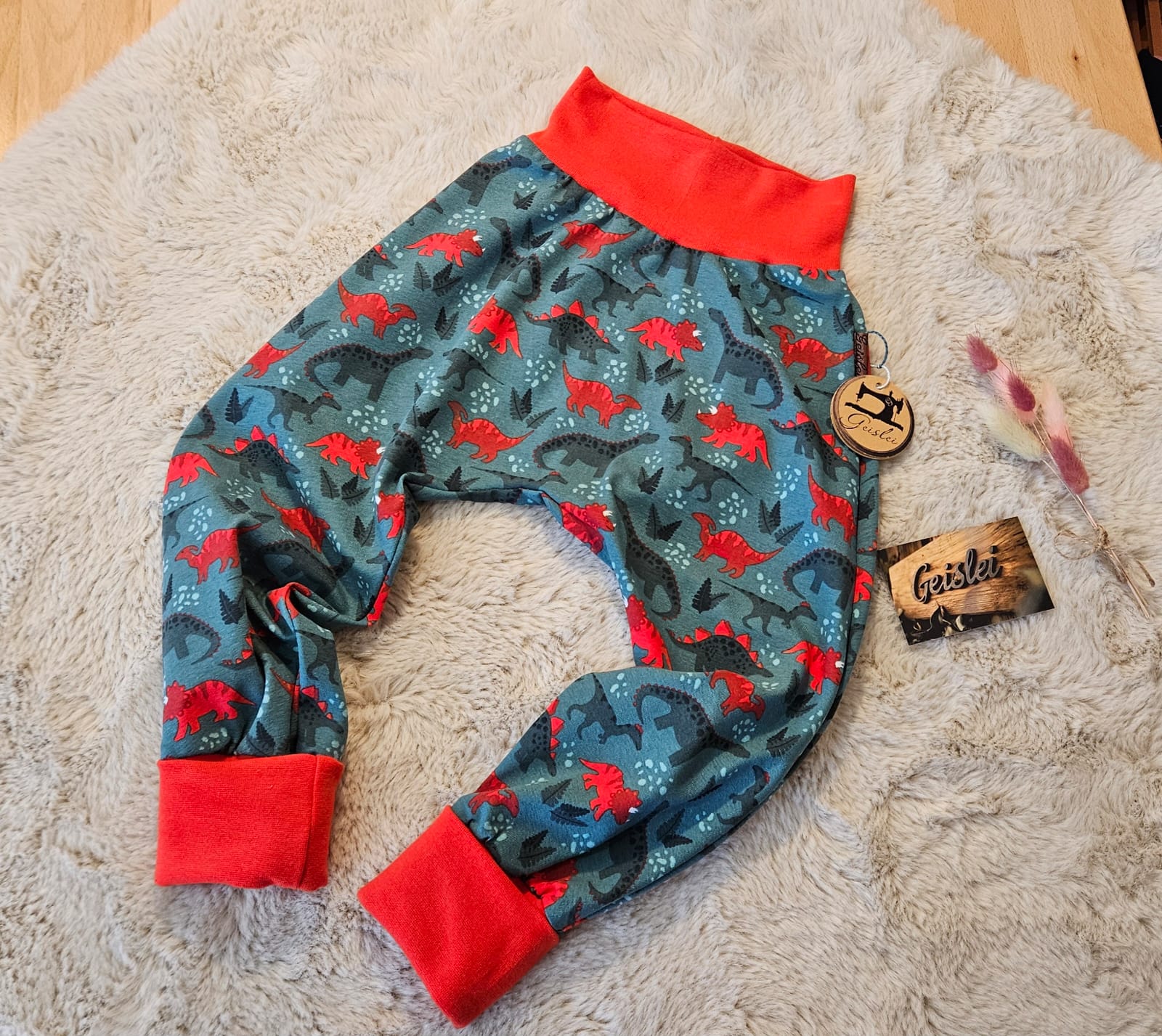 Dinos auf petrol - Größe 104