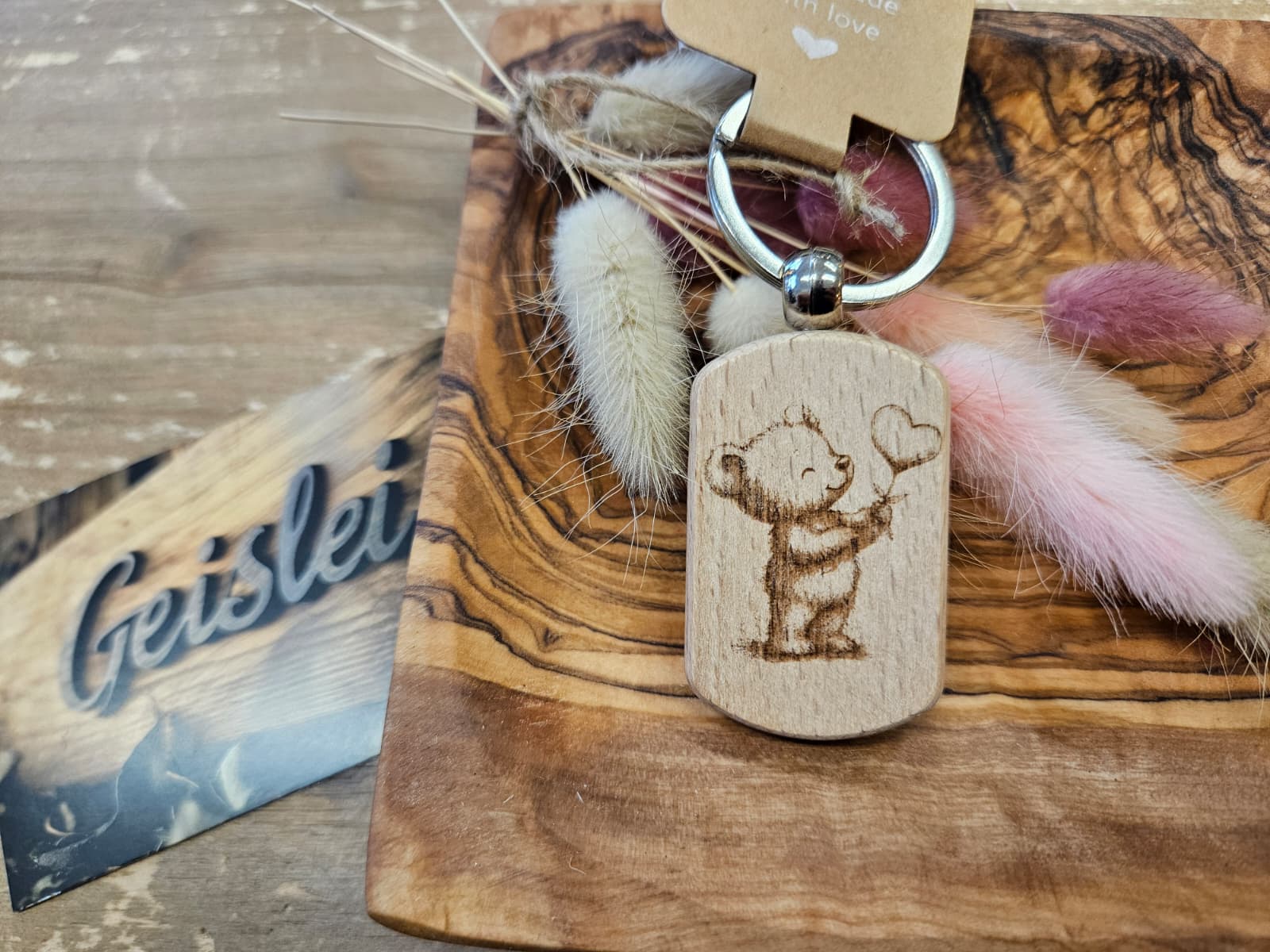 Schlüsselanhänger - Bärchen mit Herzballon