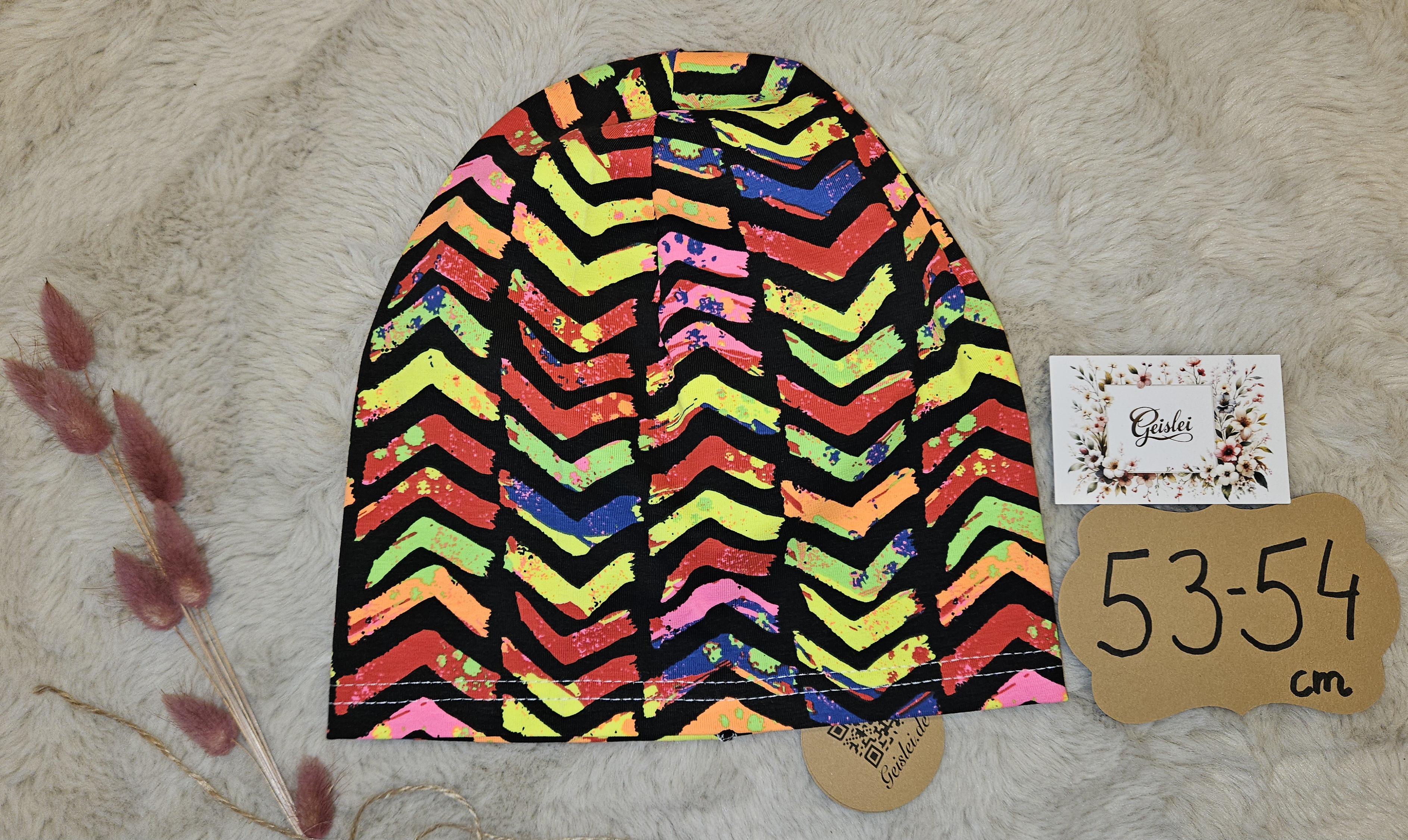 Beanie einlagig Crazy Bunt - Größe 53/54cm