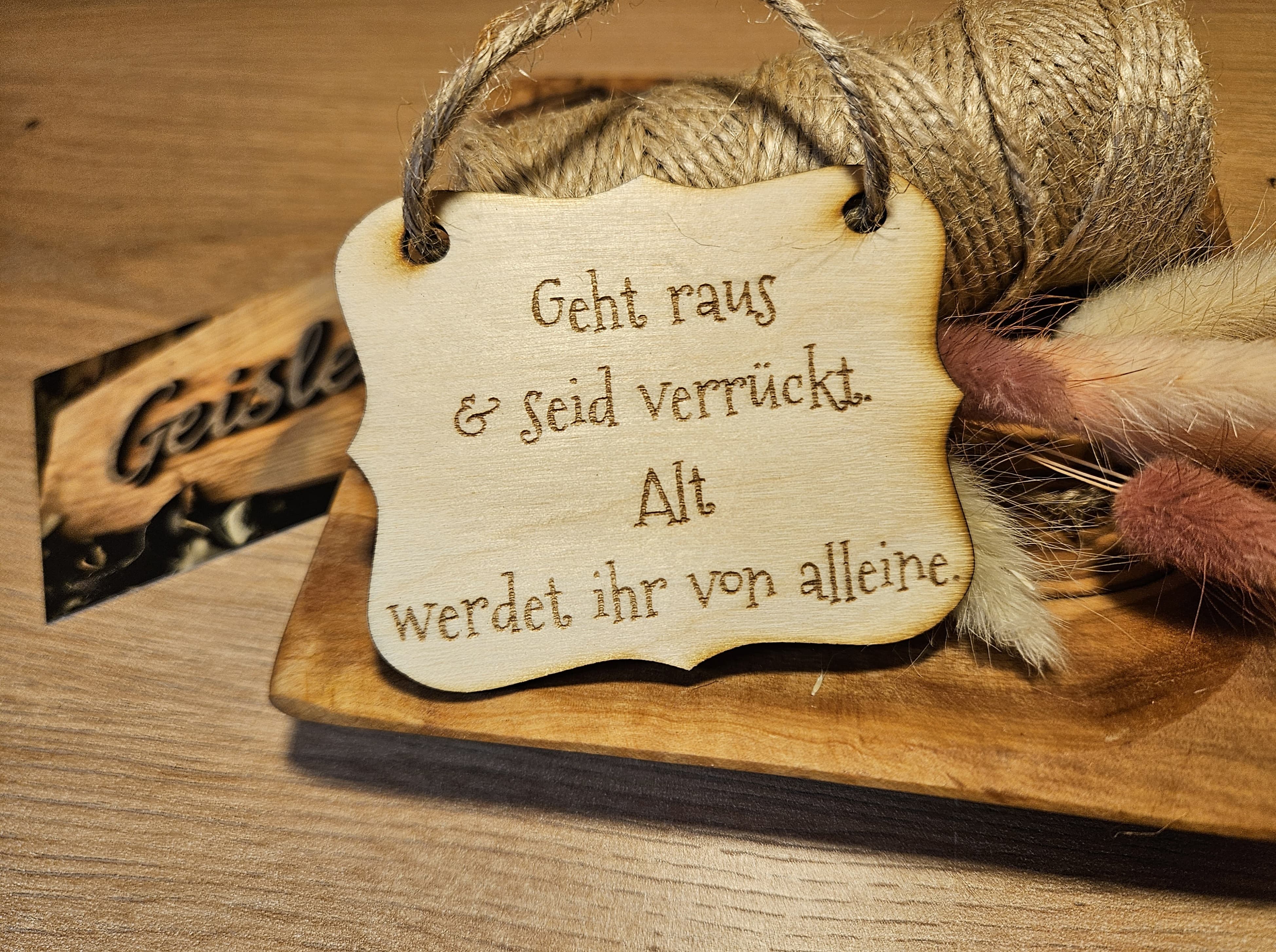 Spruchschildchen - Geht raus und seid verrückt